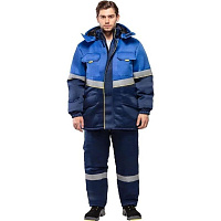 Костюм рабочий зимний мужской з43-КБР с СОП васильковый/синий (размер 48-50, рост 194-200)