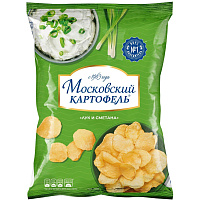 Чипсы Московский картофель лук и сметана (12 штук по 60 г) фото Чипсы Московский картофель лук и сметана (12 штук по 60 г)