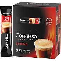 Кофе Coffesso растворимый Strong 3в1 20 пакетиков по 15 г (картонная коробка) фото Кофе Coffesso растворимый Strong 3в1 20 пакетиков по 15 г (картонная коробка)