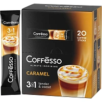 Кофе растворимый порционный COFFESSO "3 в 1 Caramel", пакетик 15 г, 102149 фото Кофе растворимый порционный COFFESSO "3 в 1 Caramel", пакетик 15 г, 102149