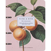 Тетрадь общая Be Smart Flora А5 120 листов в клетку на кольцах (обложка с рисунком персики, с перфорацией, матовая ламинация, тиснение фольгой) фото Тетрадь общая Be Smart Flora А5 120 листов в клетку на кольцах (обложка с рисунком персики, с перфорацией, матовая ламинация, тиснение фольгой)