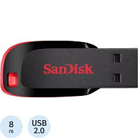 Флешка USB 2.0 8 ГБ SanDisk Cruzer Blade (SDCZ50-008G-B35) фото Флешка USB 2.0 8 ГБ SanDisk Cruzer Blade (SDCZ50-008G-B35)