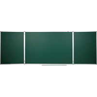 Доска магнитно-меловая 3-х секционная 100х300см Attache зеленая, лак