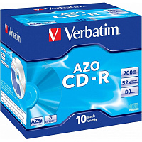 Диск CD-R Verbatim 700 МБ 52x jewel 43327 (10 штук в упаковке) фото Диск CD-R Verbatim 700 МБ 52x jewel 43327 (10 штук в упаковке)