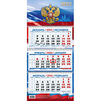 Календарь настенный 3-х блочный 2025 год Госсимволика (19.5х46.5 см) фото Календарь настенный 3-х блочный 2025 год Госсимволика (19.5х46.5 см)