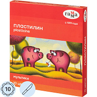 Пластилин классический Гамма Мультики 10 цветов 200 грамм фото Пластилин классический Гамма Мультики 10 цветов 200 грамм