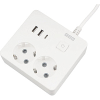 Удлинитель Power Cube 2 розетки + USB 1.9 м с заземлением и выключателем (PC-1-2M) фото Удлинитель Power Cube 2 розетки + USB 1.9 м с заземлением и выключателем (PC-1-2M)