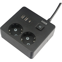 Удлинитель Power Cube 2 розетки USB 1,9 м с заземлением и выключателем (PC-1B-2M) фото Удлинитель Power Cube 2 розетки USB 1,9 м с заземлением и выключателем (PC-1B-2M)