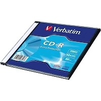 Диск CD-R Verbatim 700 МБ 52x slim box 43347 фото Диск CD-R Verbatim 700 МБ 52x slim box 43347