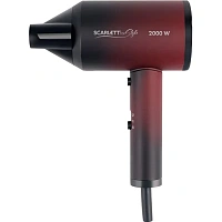 Фен SCARLETT SC-HD70I38, 2000 Вт, 2 скорости, 3 температурных режима, ионизация, черный/бордовый фото Фен SCARLETT SC-HD70I38, 2000 Вт, 2 скорости, 3 температурных режима, ионизация, черный/бордовый