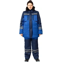 Костюм рабочий зимний женский з03-КПК с СОП васильковый/синий (размер 44-46, рост 170-176)