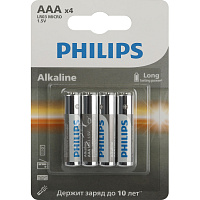 Батарейка AAA мизинчиковая Philips Entry (4 штуки в упаковке) фото Батарейка AAA мизинчиковая Philips Entry (4 штуки в упаковке)