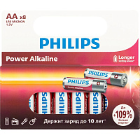 Батарейка AA пальчиковая Philips Power (8 штук в упаковке) фото Батарейка AA пальчиковая Philips Power (8 штук в упаковке)