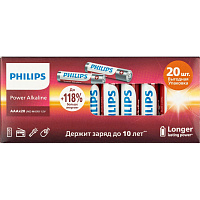 Батарейка AAA мизинчиковая Philips Power (20 штук в упаковке) фото Батарейка AAA мизинчиковая Philips Power (20 штук в упаковке)