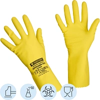 Перчатки КЩС латексные TOPFORT Профхим Лат К50 Щ50 цв.желтый р.7
