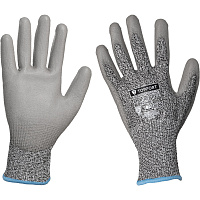 Перчатки защитные от порезов TOPFORT Сполдер ПУ C с ПУ покрытием р.9