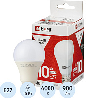Лампа светодиодная In Home LED-MO-PRO 10 Вт E27 A 4000К 900Лм (4690612038032) фото Лампа светодиодная In Home LED-MO-PRO 10 Вт E27 A 4000К 900Лм (4690612038032)