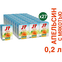 Сок J7 апельсиновый с мякотью 0.2 л фото Сок J7 апельсиновый с мякотью 0.2 л