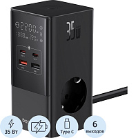 Сетевое зарядное устройство Baseus PowerCombo Tower 35 Вт (BAS-E0002360611300) фото Сетевое зарядное устройство Baseus PowerCombo Tower 35 Вт (BAS-E0002360611300)