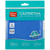 Салфетка для оптики и стекла OfficeClean "Стандарт" микрофибра, 30*30см, синяя фото Салфетка для оптики и стекла OfficeClean "Стандарт" микрофибра, 30*30см, синяя