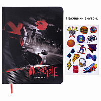Дневник 1-11 класс 48 л., кожзам (твердая с поролоном), печать, наклейки, BRAUBERG, "Moto Club", 106192 фото Дневник 1-11 класс 48 л., кожзам (твердая с поролоном), печать, наклейки, BRAUBERG, "Moto Club", 106192