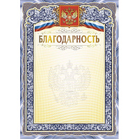 Благодарность А4 250 г/кв.м с тиснением фольгой (10 штук в упаковке, КЖ-1625) фото Благодарность А4 250 г/кв.м с тиснением фольгой (10 штук в упаковке, КЖ-1625)