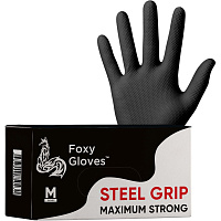 Перчатки одноразовые Steel Grip нитриловые неопудренные особопрочные черные (размер M, 100 штук/50 пар в упаковке) фото Перчатки одноразовые Steel Grip нитриловые неопудренные особопрочные черные (размер M, 100 штук/50 пар в упаковке)