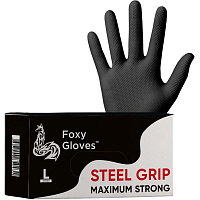 Перчатки одноразовые Steel Grip нитриловые неопудренные особопрочные черные (размер L, 100 штук/50 пар в упаковке) фото Перчатки одноразовые Steel Grip нитриловые неопудренные особопрочные черные (размер L, 100 штук/50 пар в упаковке)