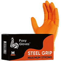 Перчатки одноразовые Steel Grip нитриловые неопудренные особопрочные оранжевые (размер M, 100 штук/50 пар в упаковке) фото Перчатки одноразовые Steel Grip нитриловые неопудренные особопрочные оранжевые (размер M, 100 штук/50 пар в упаковке)