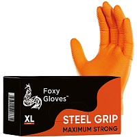 Перчатки одноразовые Steel Grip нитриловые неопудренные особопрочные оранжевые (размер XL, 100 штук/50 пар в упаковке) фото Перчатки одноразовые Steel Grip нитриловые неопудренные особопрочные оранжевые (размер XL, 100 штук/50 пар в упаковке)