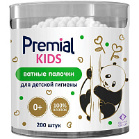 Палочки ватные для детей Premial 200 штук фото Палочки ватные для детей Premial 200 штук