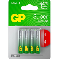 Батарейка AAA мизинчиковая GP Super (8 штук в упаковке) фото Батарейка AAA мизинчиковая GP Super (8 штук в упаковке)