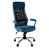 Кресло руководителя Helmi HL-E41 "Stylish", ткань/сетка, синяя/голубая фото Кресло руководителя Helmi HL-E41 "Stylish", ткань/сетка, синяя/голубая