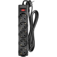 Сетевой фильтр CBR CSF 2505-5.0 Black PC на 5 розеток 5 метров фото Сетевой фильтр CBR CSF 2505-5.0 Black PC на 5 розеток 5 метров