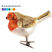 Елочная игрушка Птичка стекло (высота 8 см) фото Елочная игрушка Птичка стекло (высота 8 см)