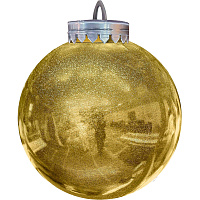 Шар новогодний BigDecor пластик золотистый (диаметр 24 см, 513446) фото Шар новогодний BigDecor пластик золотистый (диаметр 24 см, 513446)