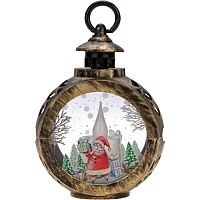 Фонарь дек со свечкой,бел/чер/красн/бронзов корпус 13x5,3см,теп.бел,513-076