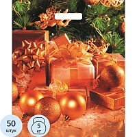 Пакет подарочный пластиковый Золотые шары 45х38 НГ(50шт в уп) арт.н00187066