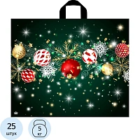 Пакет подарочный пластиковый Нов. мерцание 50х60 НГ(25шт/ уп) арт.н00225520
