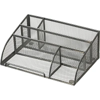 Подставка-органайзер д/канц.мелочей Комус 5отд мет сетка 255х180х105мм сере фото Подставка-органайзер д/канц.мелочей Комус 5отд мет сетка 255х180х105мм сере