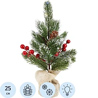 Елка Декоративная с подсветкой Яркие огнина батар(не в компл)25см.НУ-1965