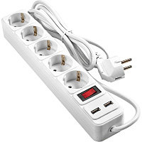 Сетевой фильтр ExeGate SP-5-USB-1.8W на 5 розеток + 2 USB 1.8 метра (EX295491RUS) фото Сетевой фильтр ExeGate SP-5-USB-1.8W на 5 розеток + 2 USB 1.8 метра (EX295491RUS)