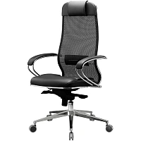 Кресло для руководителя Метта Samurai SL-1.041 чёрное (экокожа/сетка, металл) фото Кресло для руководителя Метта Samurai SL-1.041 чёрное (экокожа/сетка, металл)