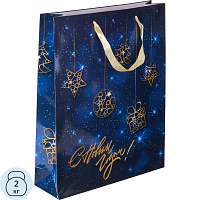 Пакет подарочный вертикальный Гирлянда,33 х 42 х 10 см 9706103 НГ