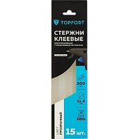 Стержень клеевой прозрачные 11x200, упаковка 15 штук, TOPFORT фото Стержень клеевой прозрачные 11x200, упаковка 15 штук, TOPFORT