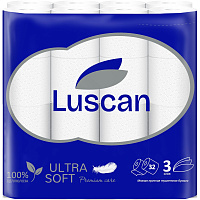 Бумага туалетная Luscan Deluxe Mega Pack 3-слойная белая (32 рулона в упаковке) фото Бумага туалетная Luscan Deluxe Mega Pack 3-слойная белая (32 рулона в упаковке)