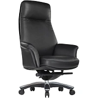 Кресло для руководителя RV Design Batisto чёрное (натуральная кожа, алюминий)