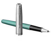 Ручка-роллер Parker "Sonnet Sand Blasted Metal&Green Lacquer" черная, 0,5мм, подарочная упаковка фото Ручка-роллер Parker "Sonnet Sand Blasted Metal&Green Lacquer" черная, 0,5мм, подарочная упаковка