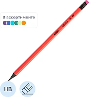 Карандаш чернографитный пластиковый HB с ластиком Attache заточенный трёхгранный фото Карандаш чернографитный пластиковый HB с ластиком Attache заточенный трёхгранный