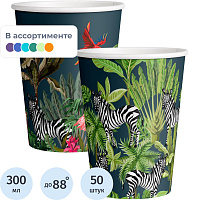 Стакан одноразовый бумажный Комус Animals 300/350 мл (50 штук в упаковке) фото Стакан одноразовый бумажный Комус Animals 300/350 мл (50 штук в упаковке)